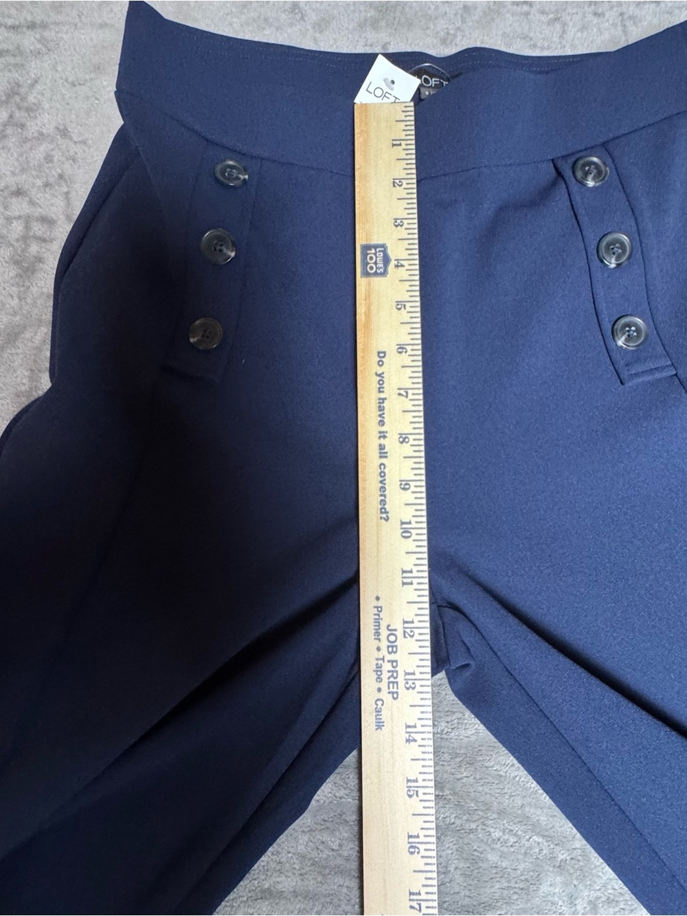 NWT LOFT Navy Sailor Button Wide Leg Pants Academia Career - Picture 5 of 6